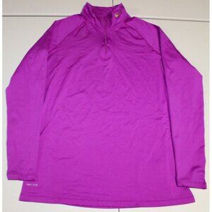 Womens Nike Therma Fit 1/4 Zip Mock Neck Golf Pullover XL Purple 380998